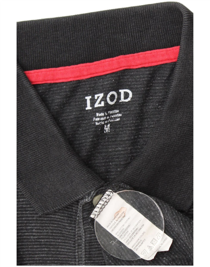 IZOD Mens Polo Shirt Medium Black Cotton