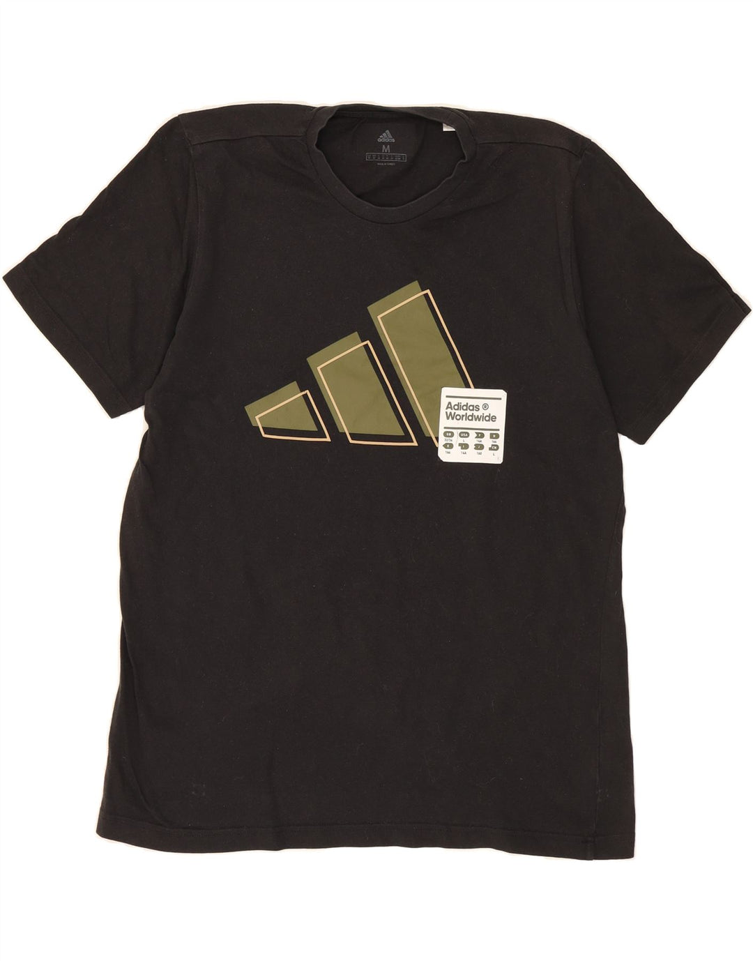 ADIDAS Mens Graphic T-Shirt Top Medium Black Cotton Vintage Adidas and Second-Hand Adidas from Messina Hembry 