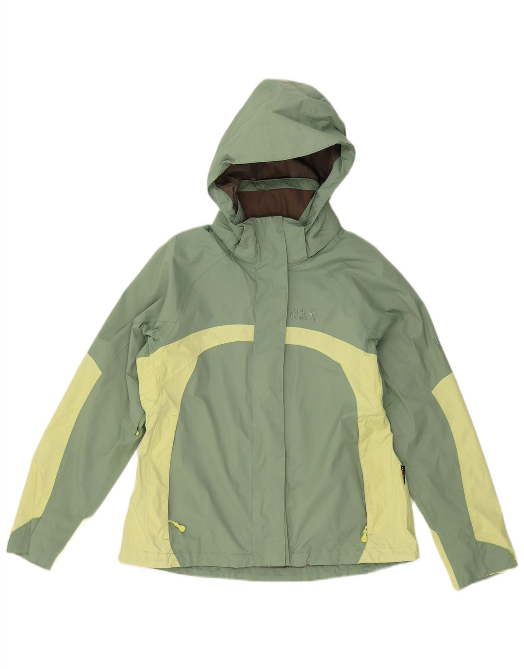 JACK WOLFSKIN Womens Windbreaker Jacket UK 14 Medium Green Colourblock