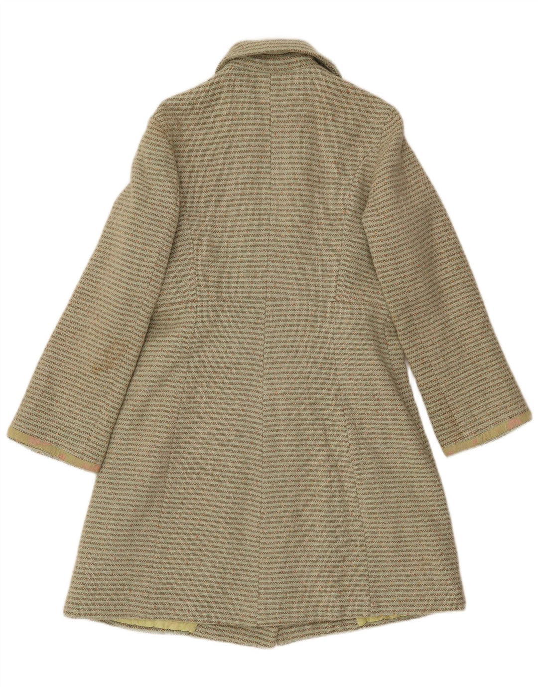 NOA NOA Womens Double Breasted Coat UK 14 Medium Green Striped Wool