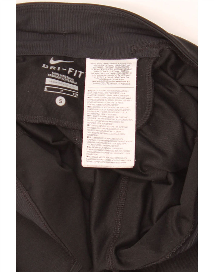 Nike Womens Dri Fit Leggings UK 10 Small  Black Polyester