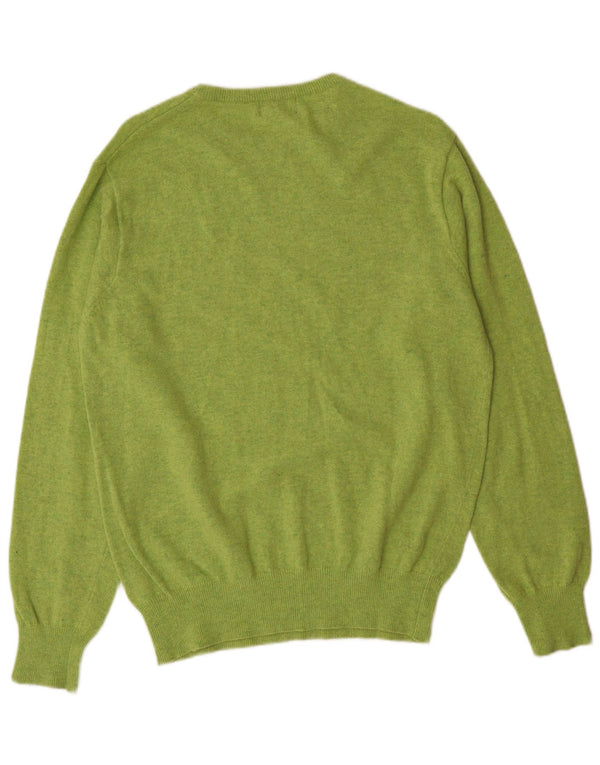 KAPPA Mens Crew Neck Jumper Sweater Small Green Lambswool