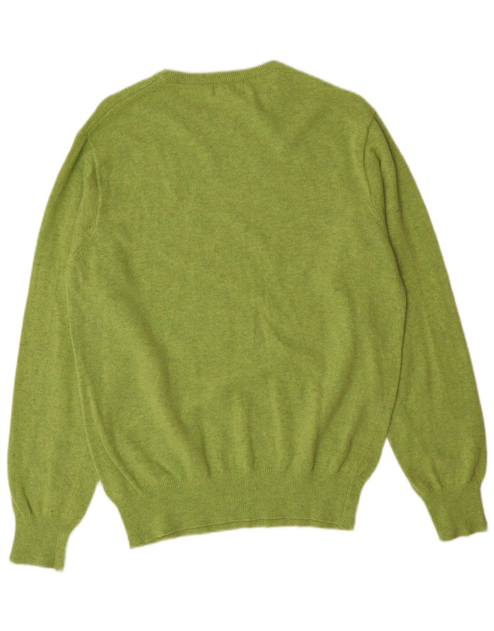 KAPPA Mens Crew Neck Jumper Sweater Small Green Lambswool