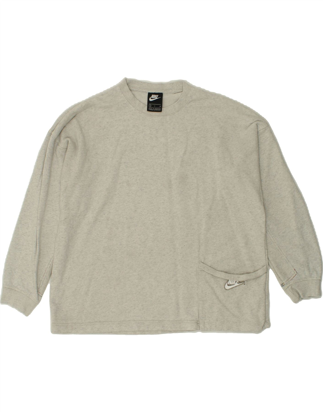 NIKE Mens Oversized Sweatshirt Jumper Small Grey Cotton Vintage Nike and Second-Hand Nike from Messina Hembry 
