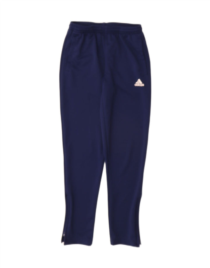 ADIDAS Boys Climalite Tracksuit Trousers 11-12 Years  Navy Blue Polyester