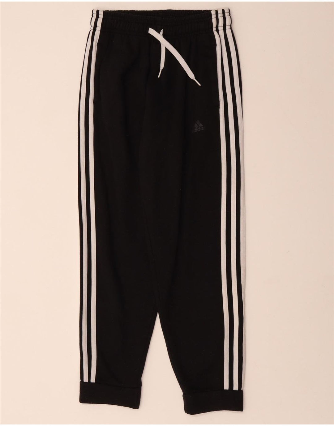 ADIDAS Boys Tracksuit Trousers Joggers 11-12 Years  Black Cotton