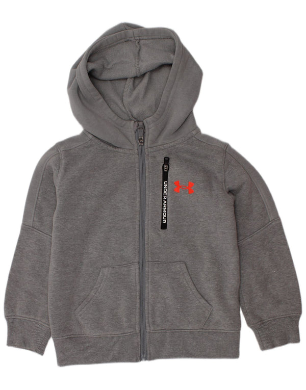 UNDER ARMOUR Boys Zip Hoodie Sweater 3-4 Years Grey