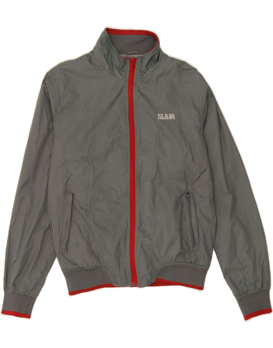 SLAM Mens Bomber Jacket UK 36 Small Grey Nylon