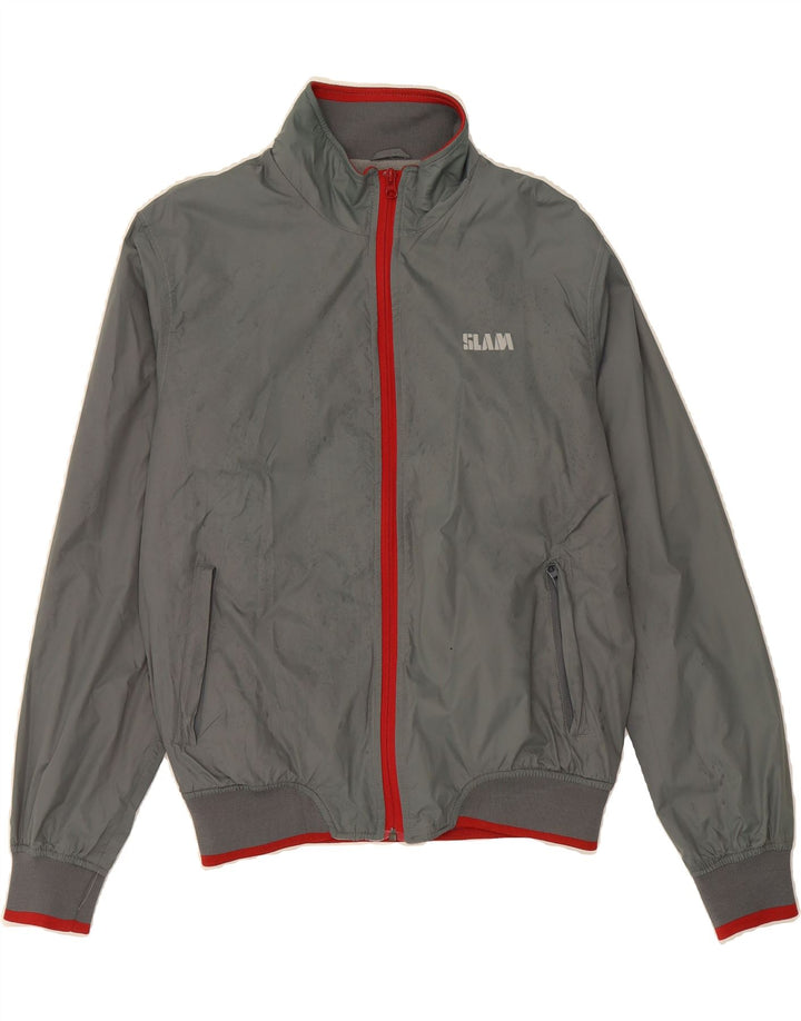 SLAM Mens Bomber Jacket UK 36 Small Grey Nylon