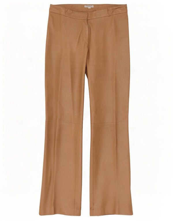 Conbipel Womens Bootcut Leather Trousers IT 46 Large W34 L32 Beige