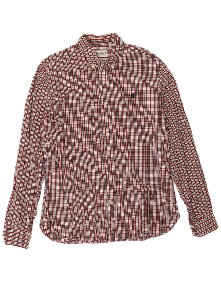 Timberland Mens Shirt Large Red Check Cotton