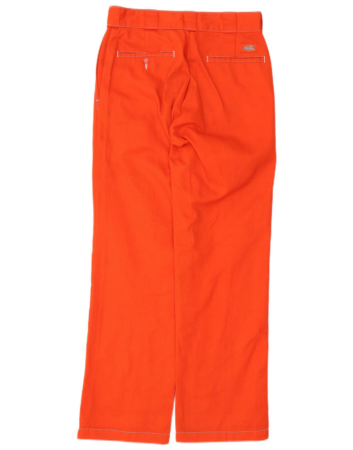 DICKIES Mens Straight Chino Trousers W30 L32 Orange Cotton