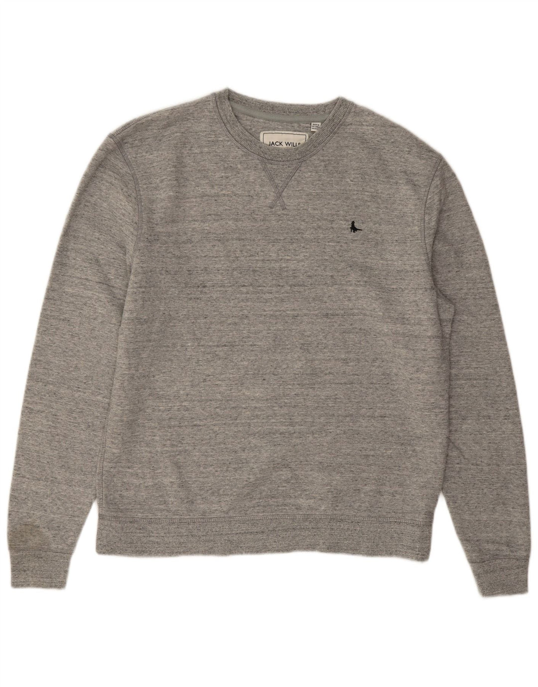 Jack Wills Mens Sweatshirt Jumper Medium Grey Flecked Cotton