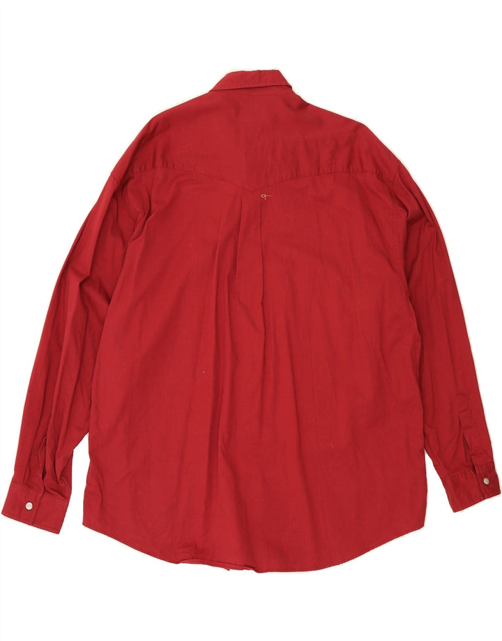 JOHN BANER Mens Shirt Size 17 XL Red Cotton Vintage John Baner and Second-Hand John Baner from Messina Hembry 