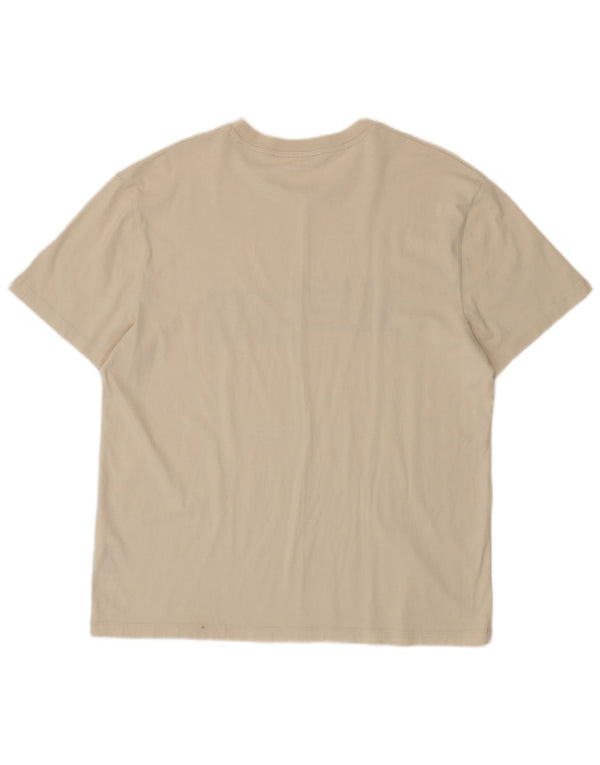 ALL SAINTS Mens Graphic T-Shirt Top Small Beige Cotton