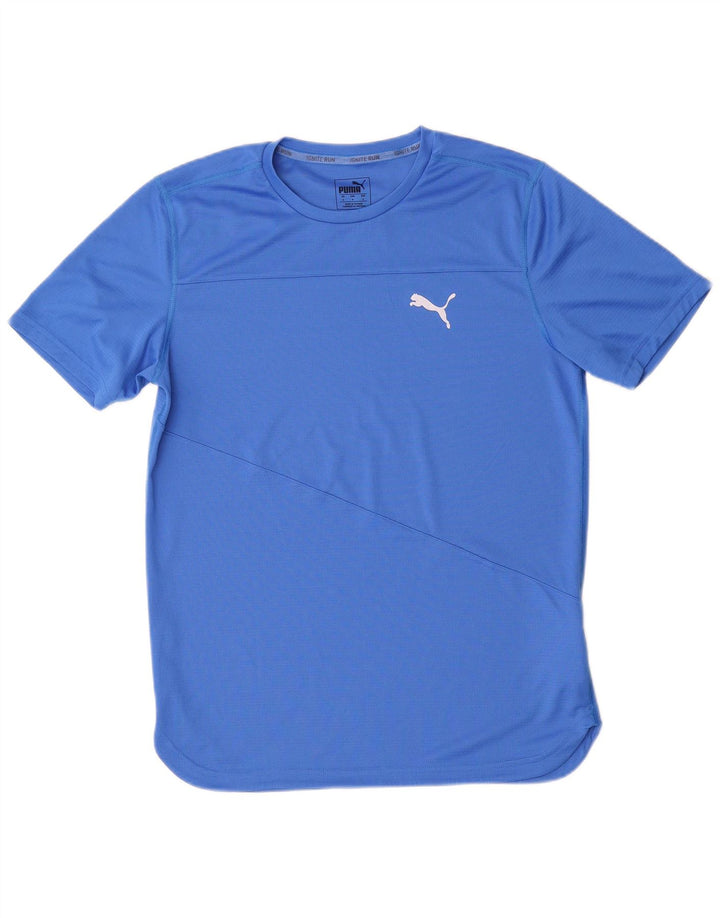 Puma Mens T-Shirt Top Small Blue Polyester