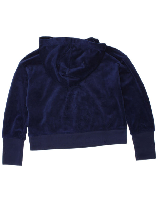 Converse Girls Graphic Velour Hoodie Jumper 5-6 Years Medium Navy Blue