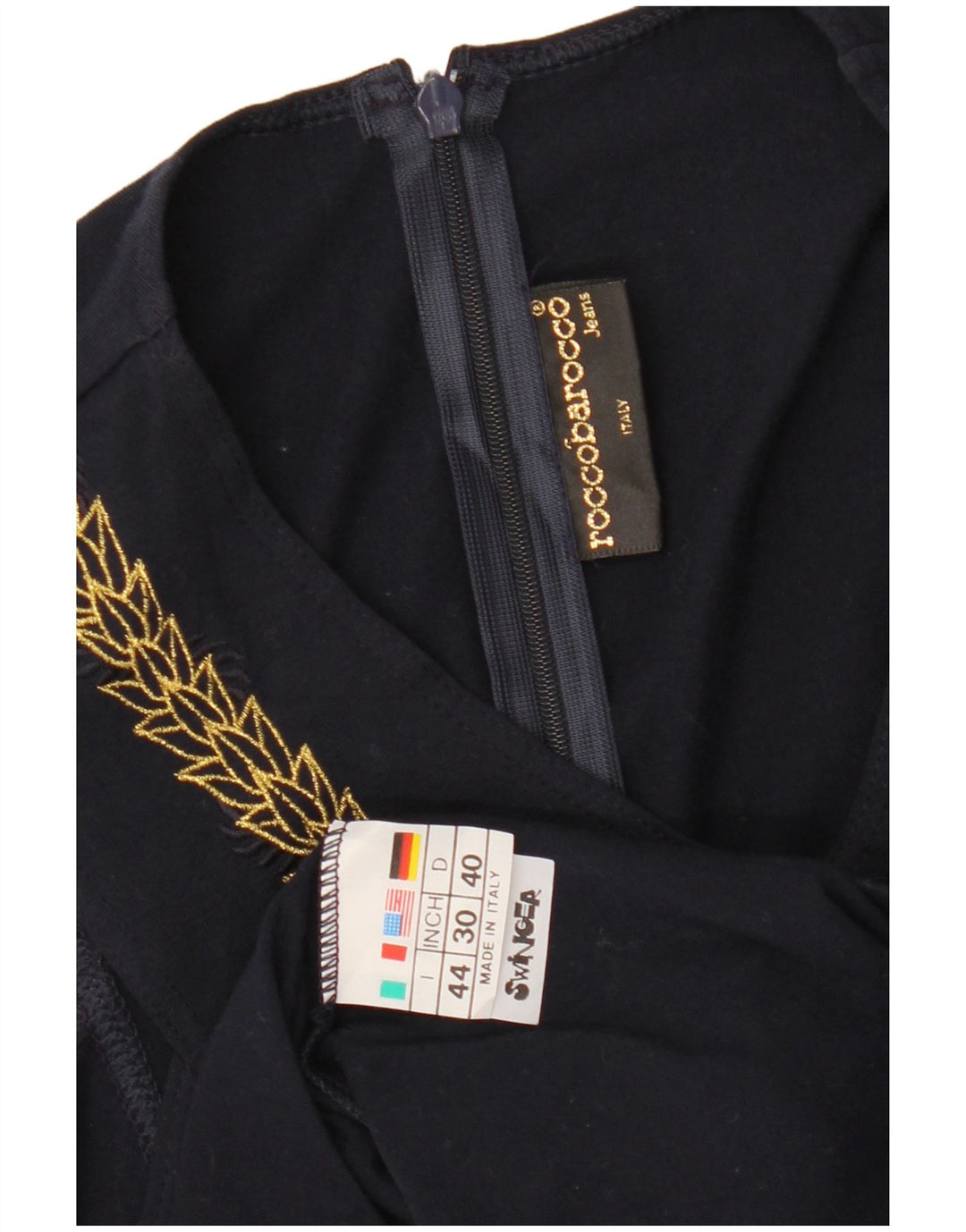 ROCCOBAROCCO Womens Sleeveless Blouse Top IT 44 Medium Navy Blue Floral