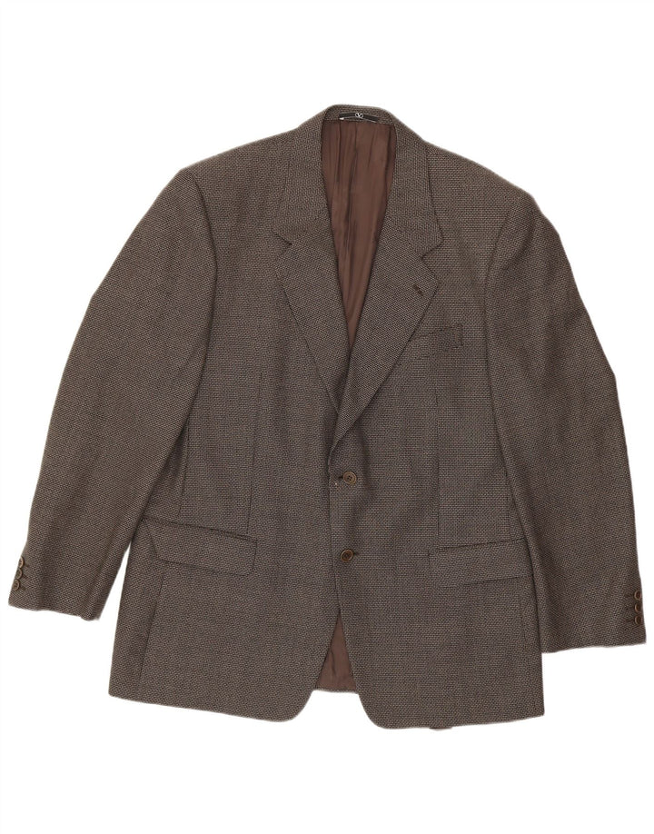 Valentino Mens 2 Button Blazer Jacket IT 44 2XL Grey Houndstooth