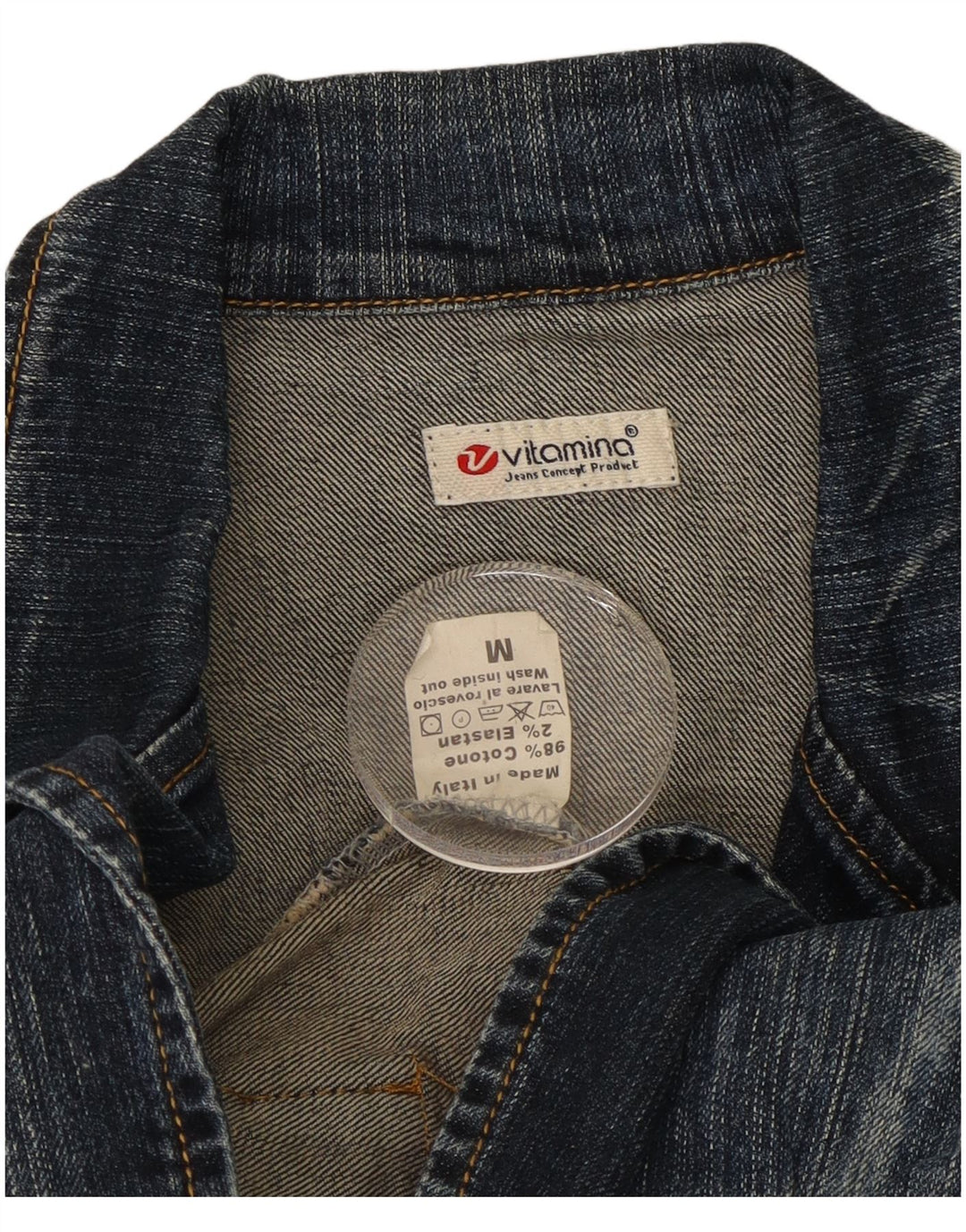 Vitamina Womens 1 Button Denim Blazer Jacket UK 14 Medium Blue Cotton