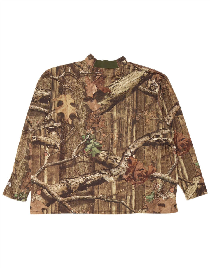 Russell Athletic Mens Graphic Top Long Sleeve 3XL Brown Camouflage