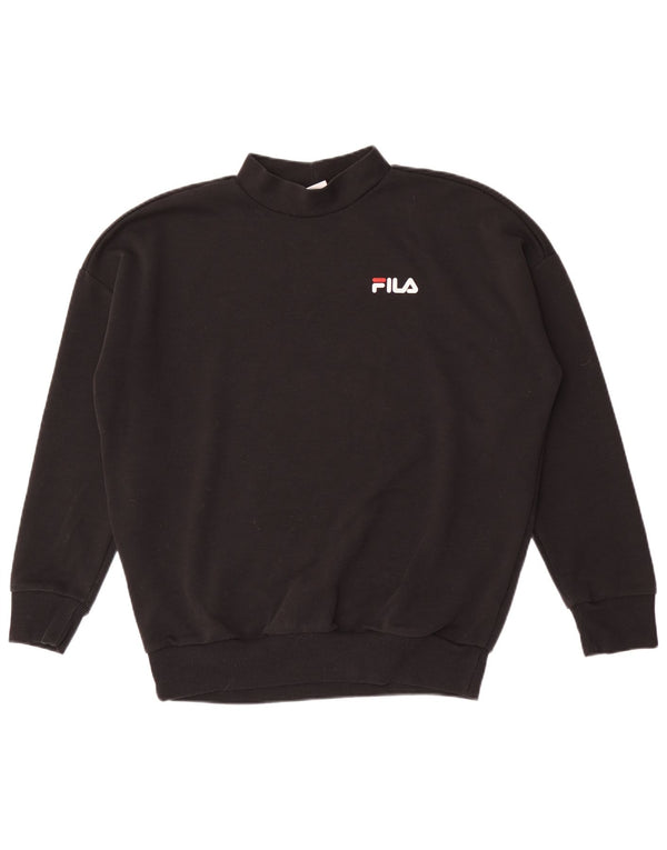 Fila Mens Loose Fit Sweatshirt Jumper Small Black Polyester