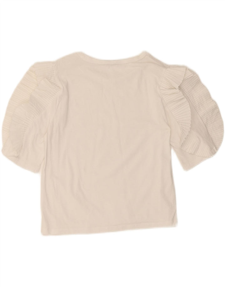 ZARA Womens Crop Blouse Top UK 10 Small White Vintage Zara and Second-Hand Zara from Messina Hembry 