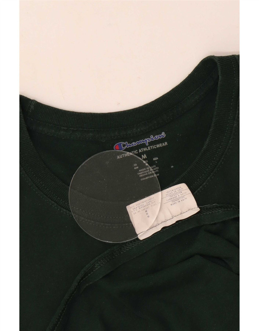 Champion Mens Graphic T-Shirt Top Medium Green Cotton