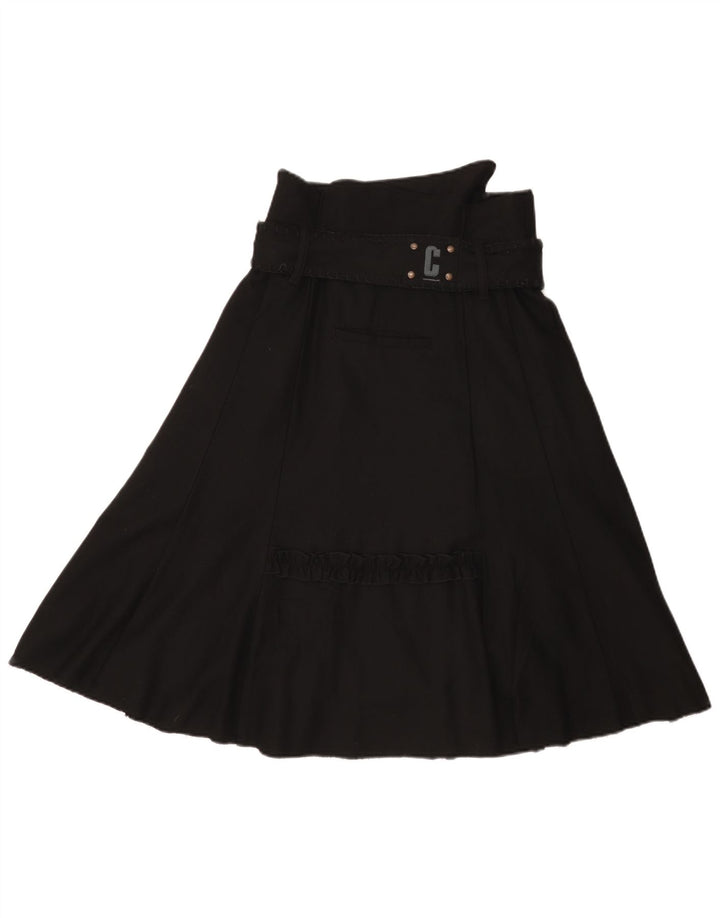 Object Womens A-Line Skirt EU 38 Medium W28 Black Wool