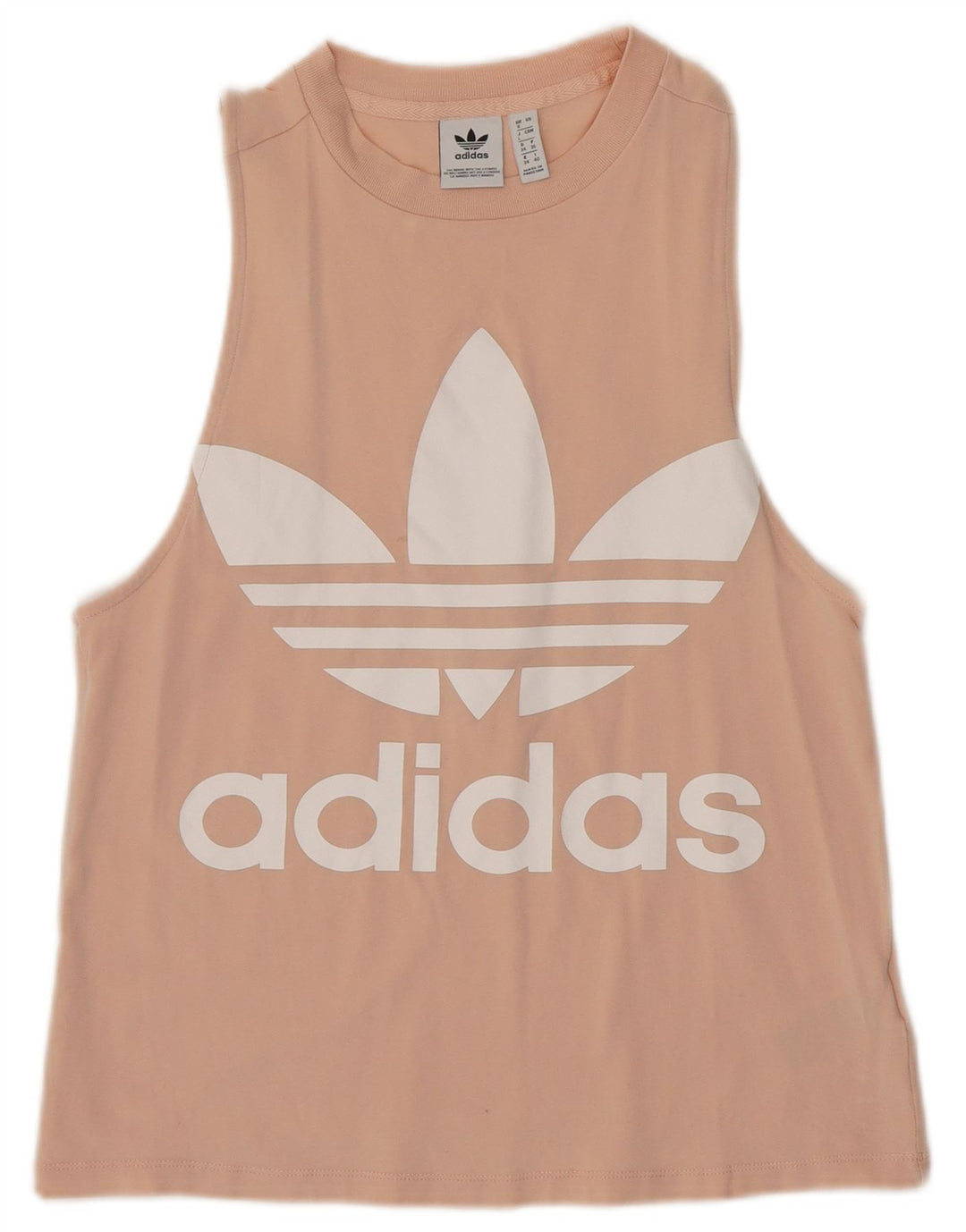 ADIDAS Womens Graphic Vest Top UK 8 Small Pink Cotton