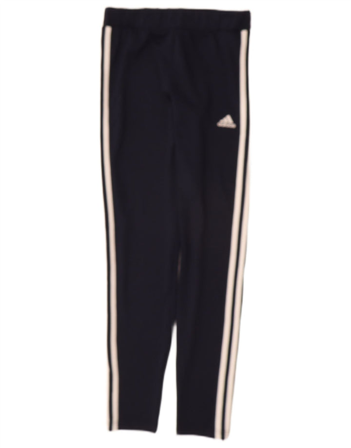 ADIDAS Girls Aeroready Leggings 13-14 Years  Navy Blue Polyester