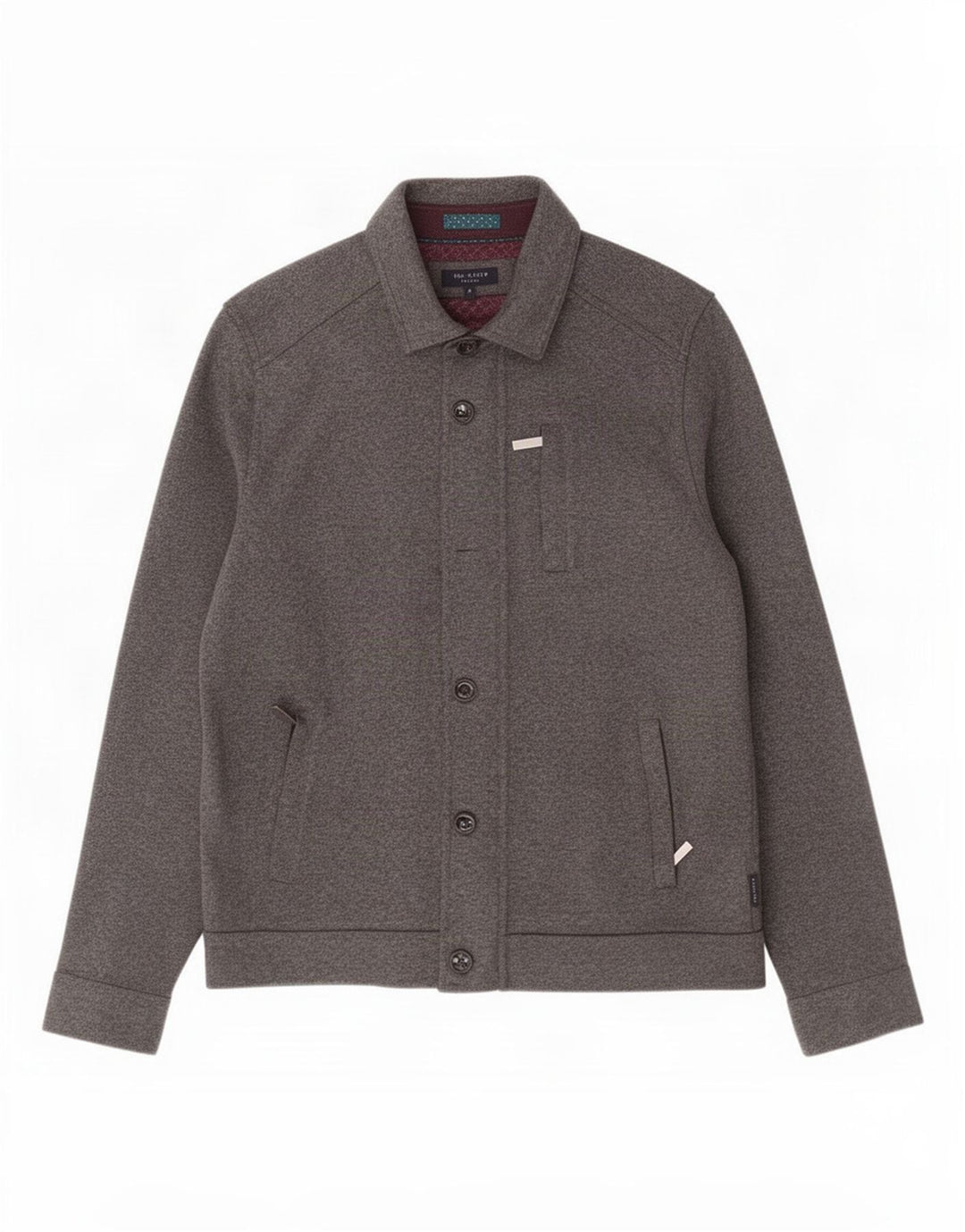 Ted Baker Mens Bomber Jacket Size 4 Large Grey Polyester