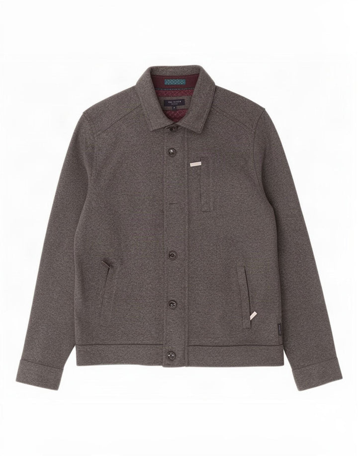 Ted Baker Mens Bomber Jacket Size 4 Large Grey Polyester
