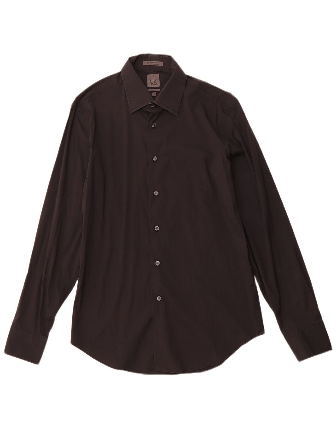 CALVIN KLEIN Mens Slim Fit Shirt Size 39 15 1/2 Medium Black Cotton