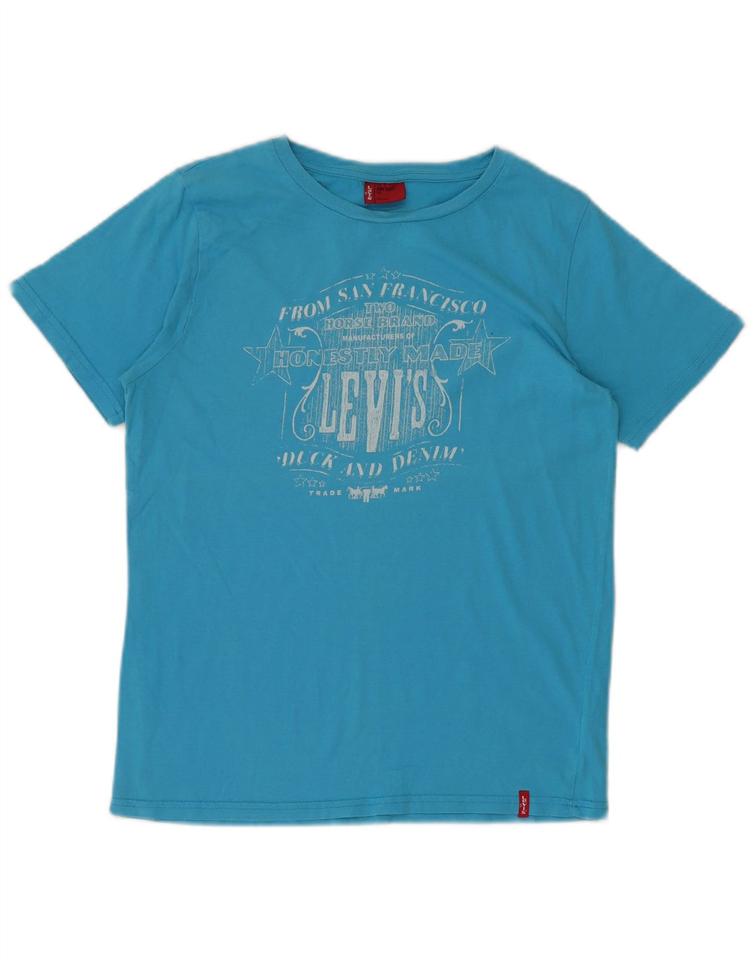 LEVI'S Boys Graphic T-Shirt Top 11-12 Years Blue Cotton