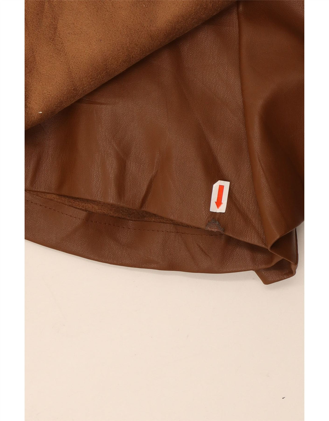 ZARA Womens Faux Leather Shorts XS W25 Brown Polyester