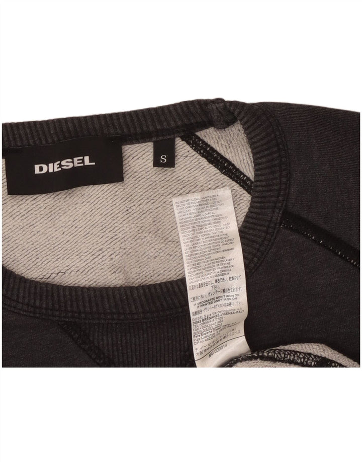DIESEL Mens Graphic Sweatshirt Jumper Small Grey Cotton
