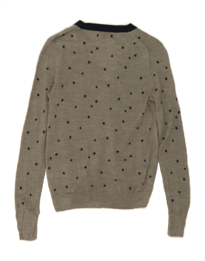 J. CREW Womens Cardigan Sweater UK 10 Small Grey Spotted Wool Vintage J. Crew and Second-Hand J. Crew from Messina Hembry 