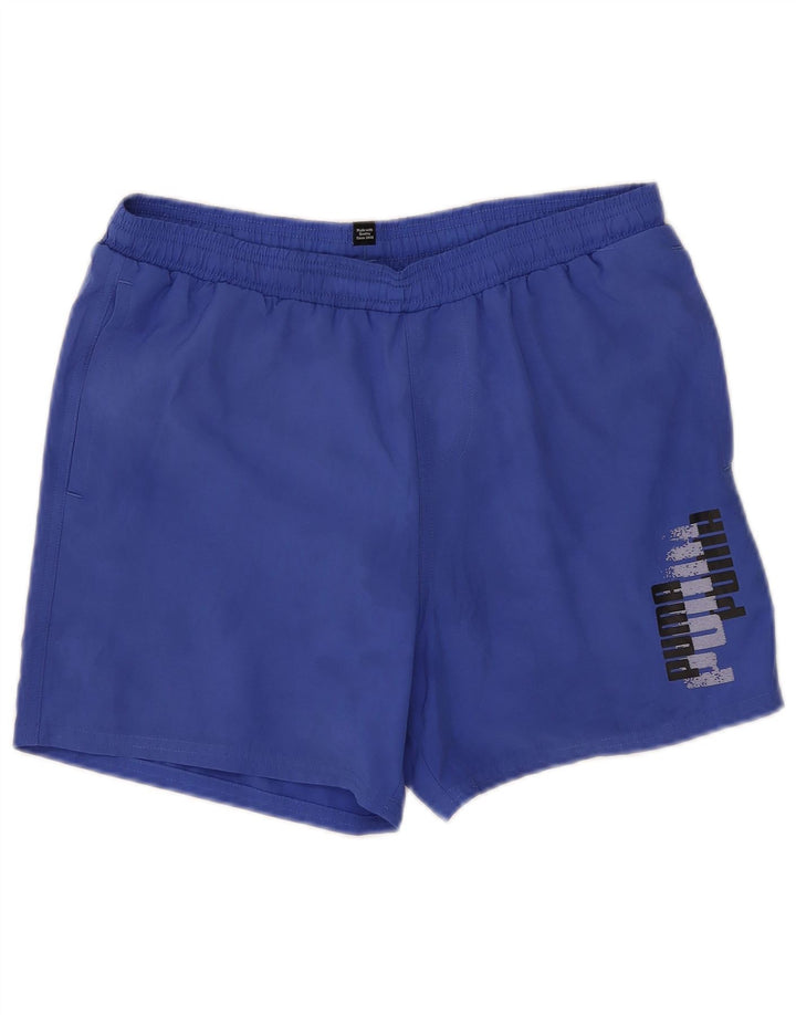 PUMA Boys Graphic Sport Shorts 15-16 Years Blue Polyester