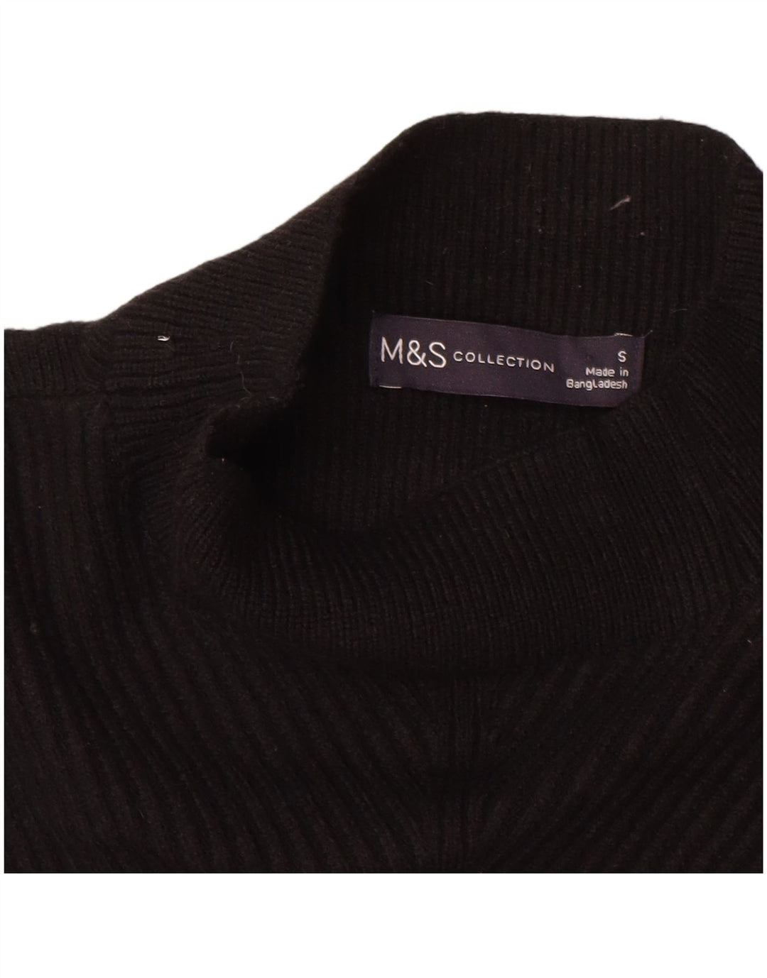 MARKS & SPENCER Womens Turtle Neck Jumper Sweater UK 10 Small Black