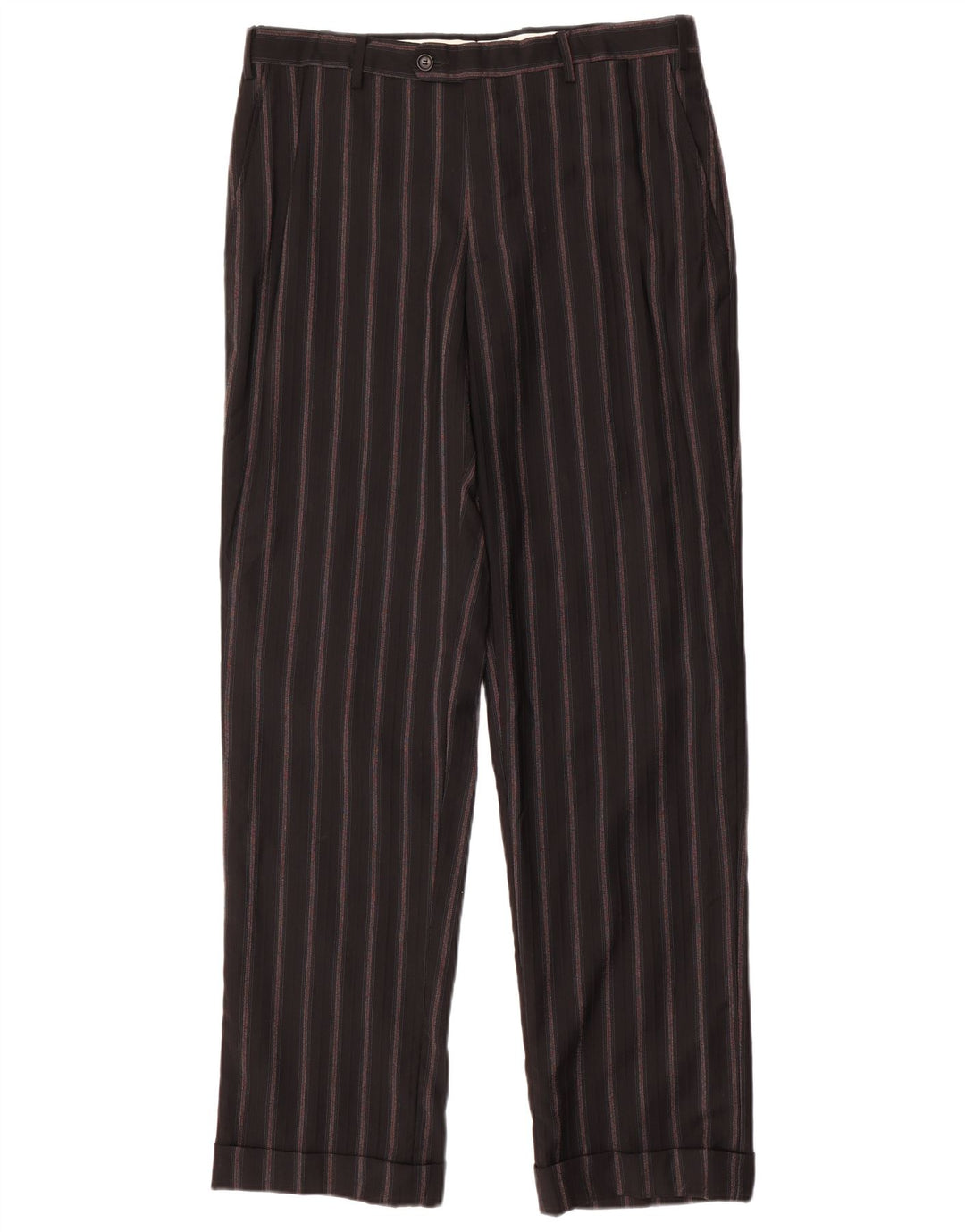 PAL ZILERI Mens 3 Button 2 Piece Suit IT 50 Large W34 L33 Black Striped