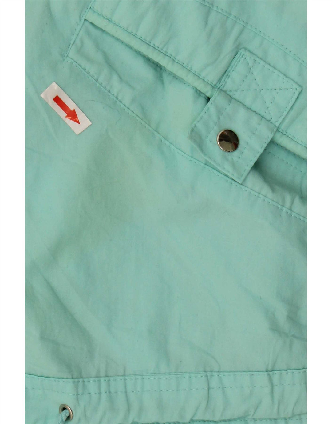 Vintage Womens Graphic Windbreaker Jacket UK 16 Large Turquoise Polyester