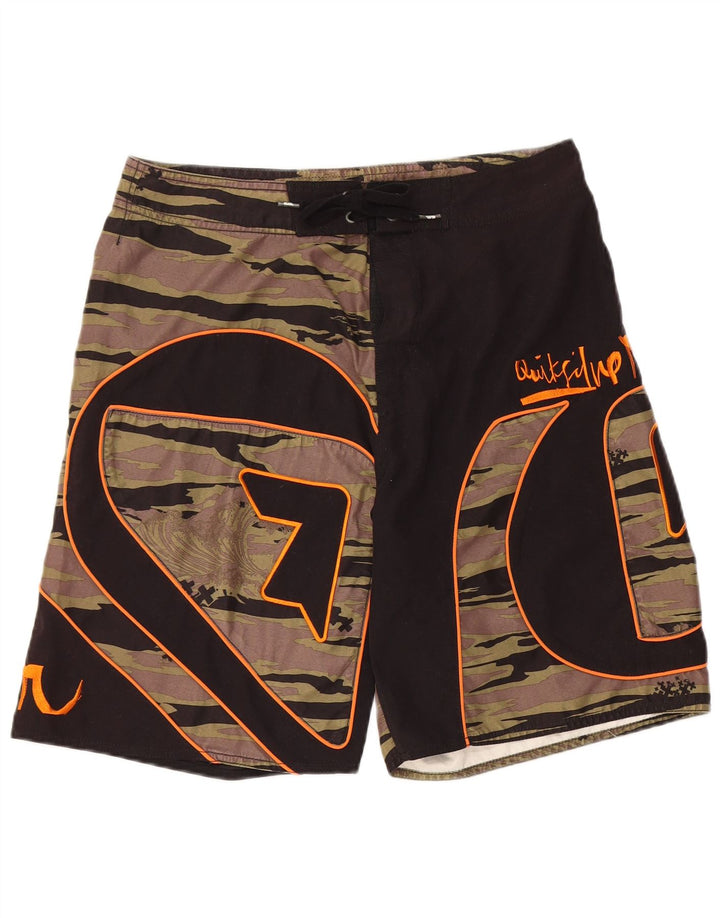 Quiksilver Mens Graphic Swimming Shorts Medium Black Polyester