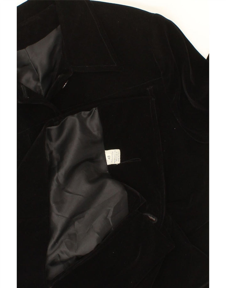 VINTAGE Womens 4 Button Blazer Jacket IT 48 XL Black Polyester Vintage Vintage and Second-Hand Vintage from Messina Hembry 