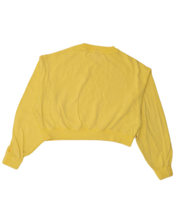 Calvin Klein Jeans Womens Oversized Sweatshirt Jumper UK 16 Large Yellow