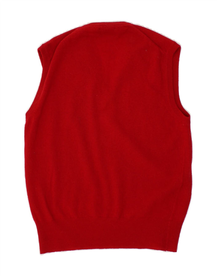 BENETTON Womens Vest Tank Top IT 48 XL Red Lambswool Vintage Benetton and Second-Hand Benetton from Messina Hembry 