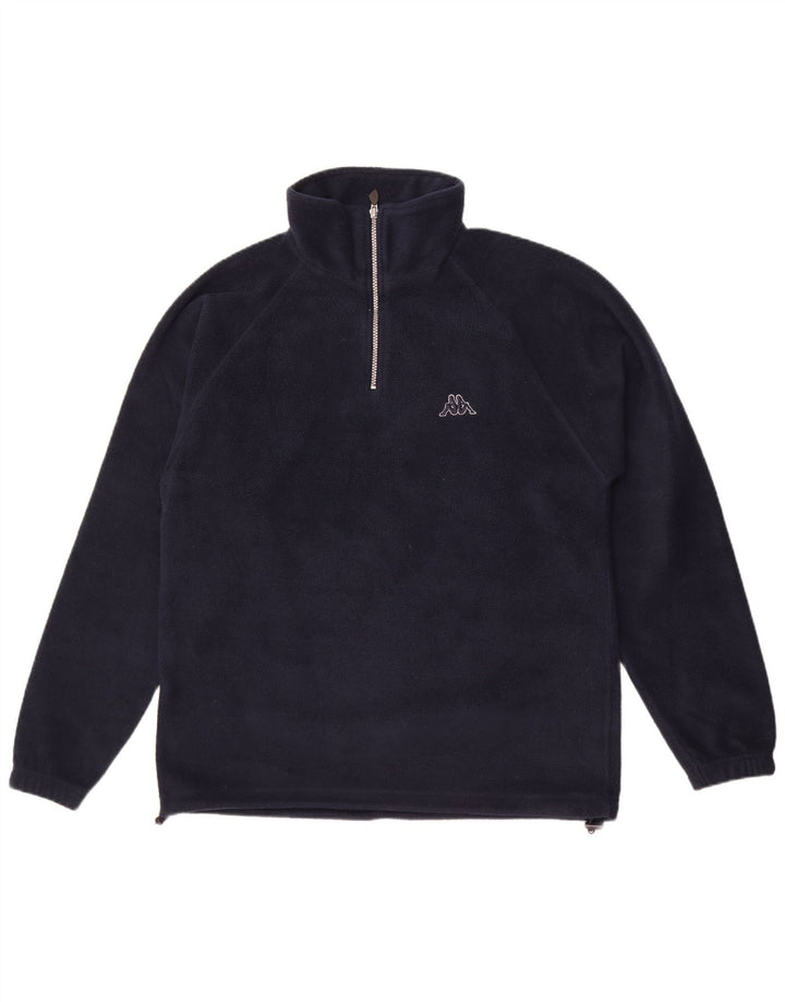 Kappa Mens Zip Neck Fleece Jumper Medium Navy Blue Polyester