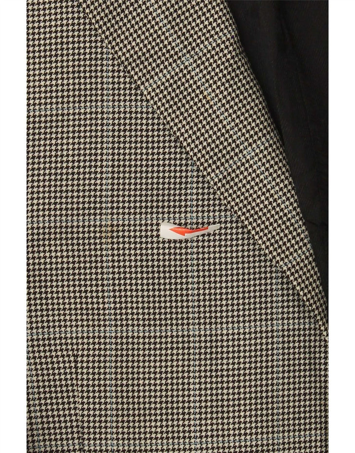 Marks & Spencer Mens 2 Button Blazer Jacket UK 42 Large Black Houndstooth