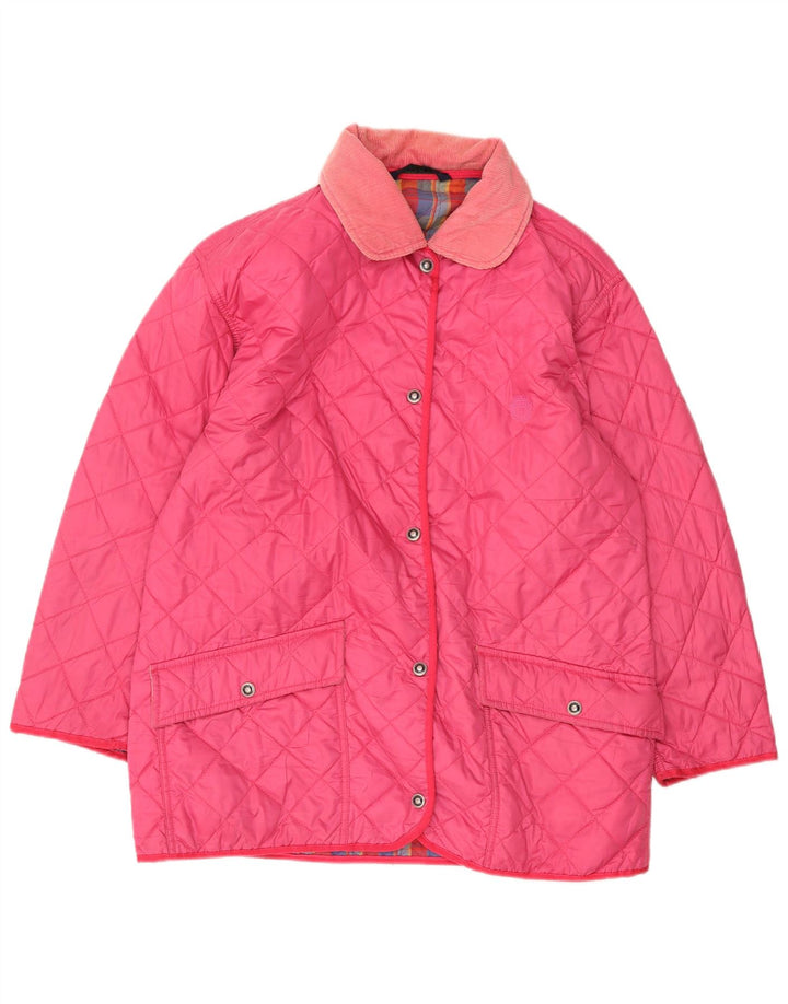 Belfe & Belfe Womens Oversized Quilted Coat IT 44 Medium Pink Polyester