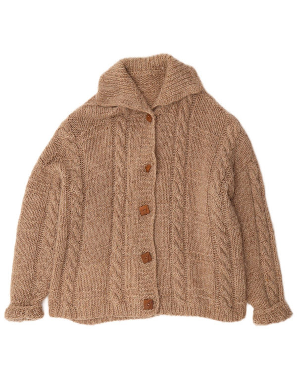 Vintage Womens Oversized Cardigan Sweater UK 20 2XL Brown